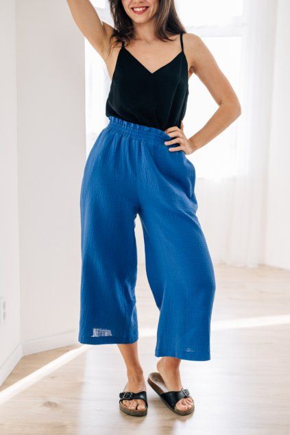 reparada muselinove culottes esme kralovsky modre