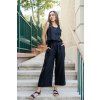 Reparada černé lněné culottes
