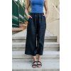 Reparada černé lněné culottes