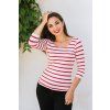 Reparada bambusove elegantni tricko marta trictvrtecni rukav cervenosmetanovy prouzek1