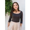 Reparada bambusove elegantni tricko marta trictvrtecni rukav tmave hnede1