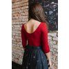 Reparada bambusove elegantni tricko srukavem trictvrtecnim tmave cervene1